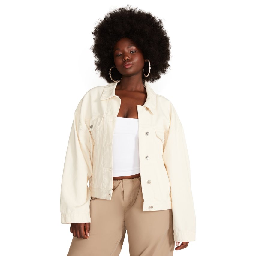 Cream Steve Madden Sienna Denim Women\'s Jackets | PH 2136NEQ